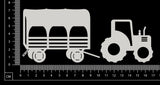 Wagon and Tractor - White Chipboard