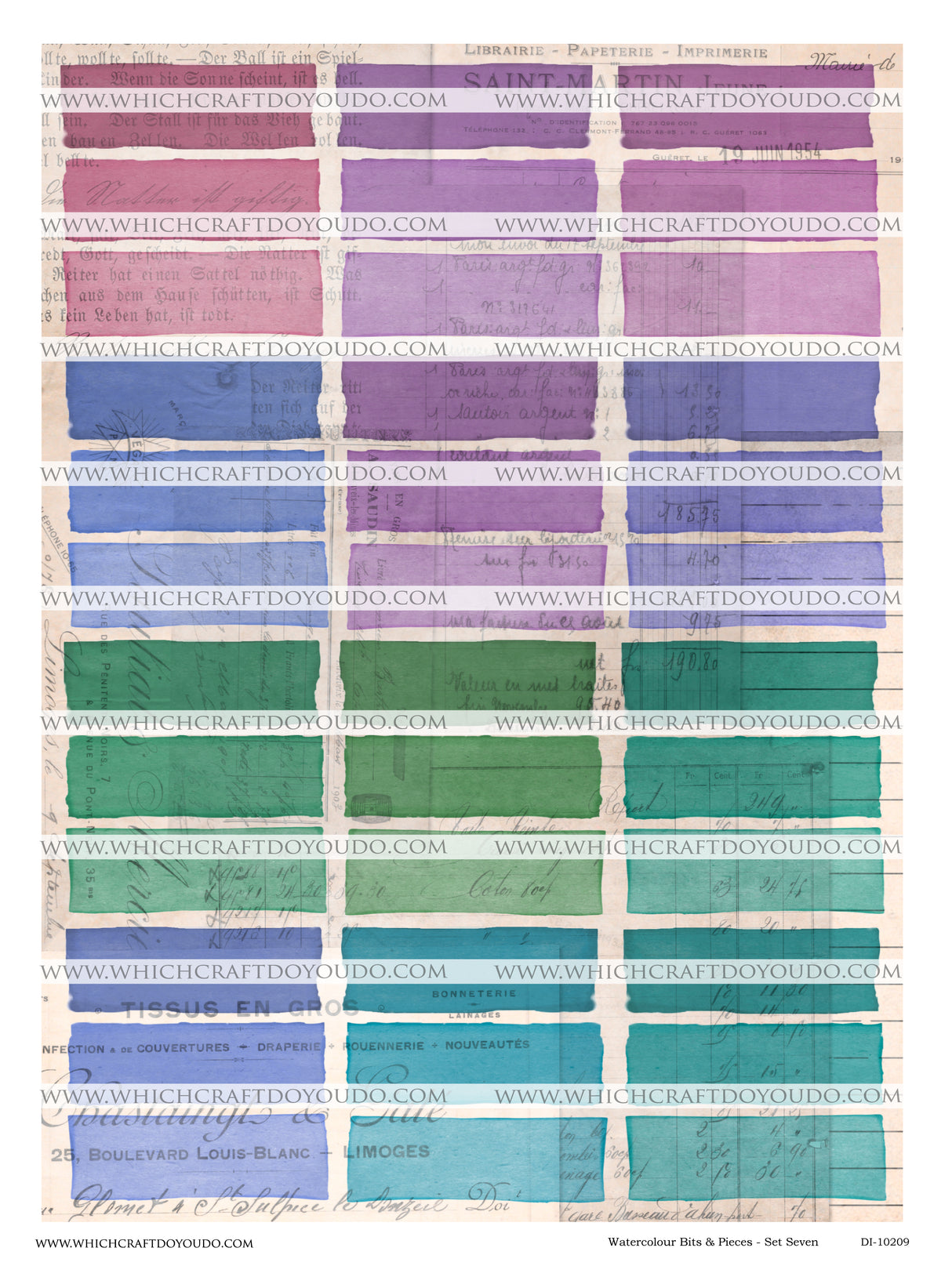 Watercolour Bits & Pieces - Set Seven - DI-10209 - Digital Download