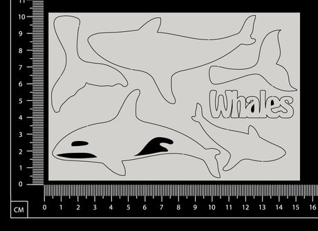 Whales Set - A - White Chipboard