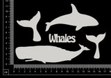 Whales Set - B - White Chipboard