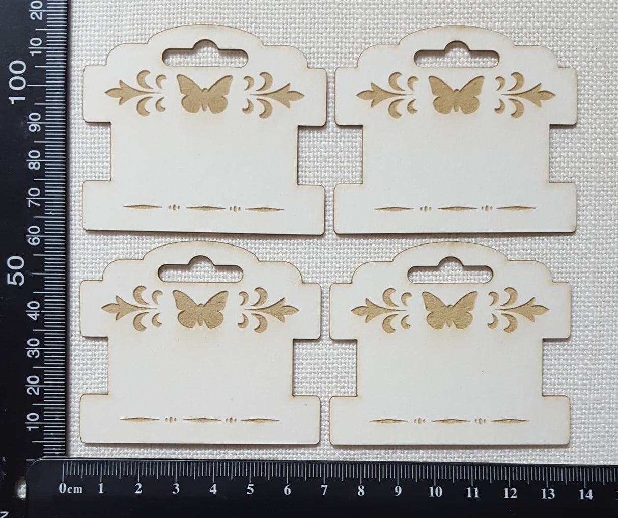 Laser Engraved Detailed Bobbins - Set of 4 - Small - White Chipboard