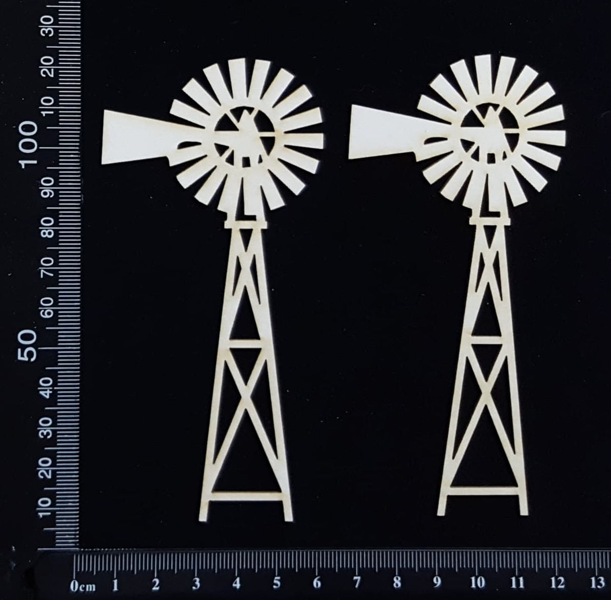 Windmills - A - Small - Set of 2 - White Chipboard