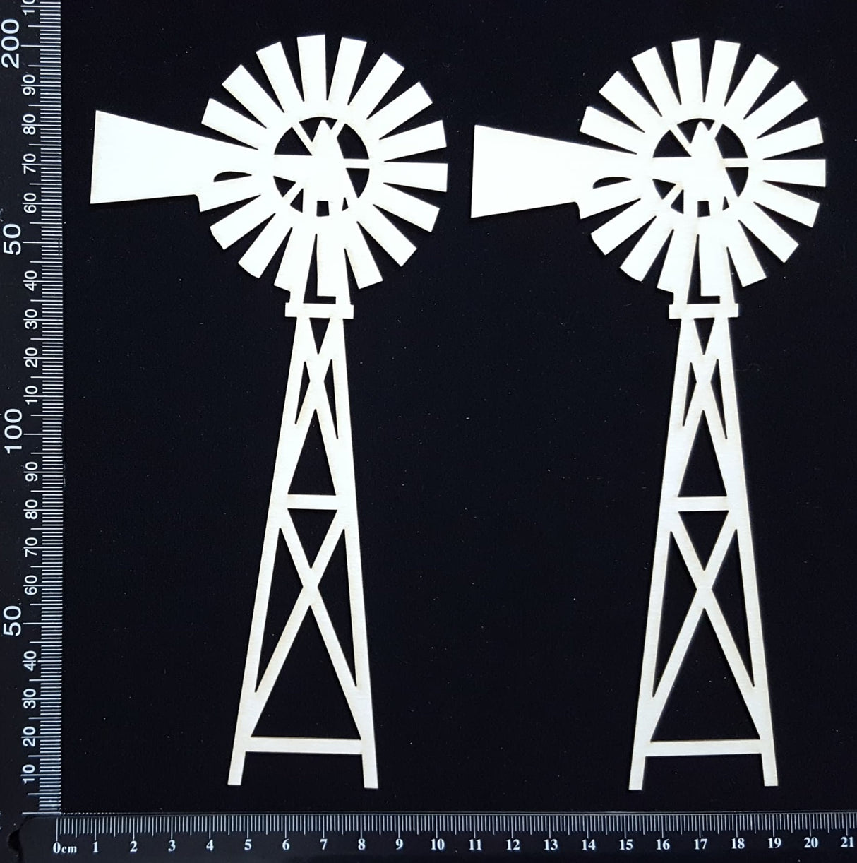 Windmills - C - Large - Set of 2 - White Chipboard