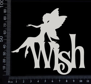 Fairy Title - Wish - A - White Chipboard