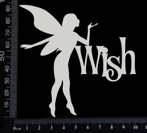 Fairy Title - Wish - D - White Chipboard