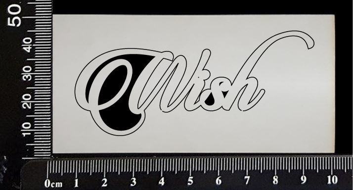 Sandscript Word - Wish - White Chipboard