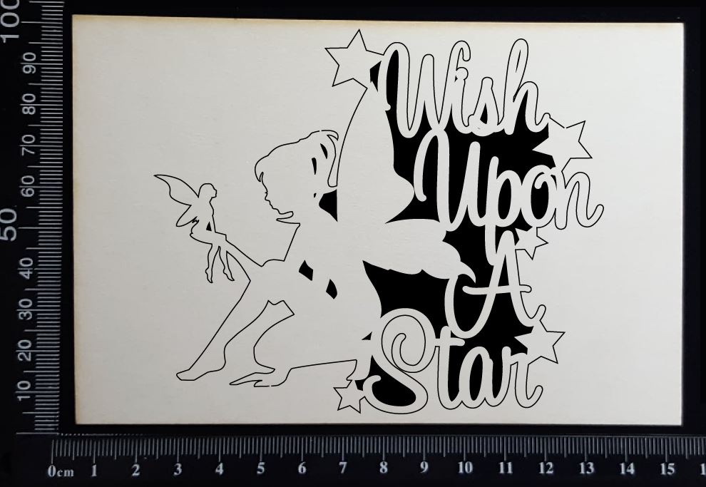 Fairy Title - Wish upon a Star - White Chipboard
