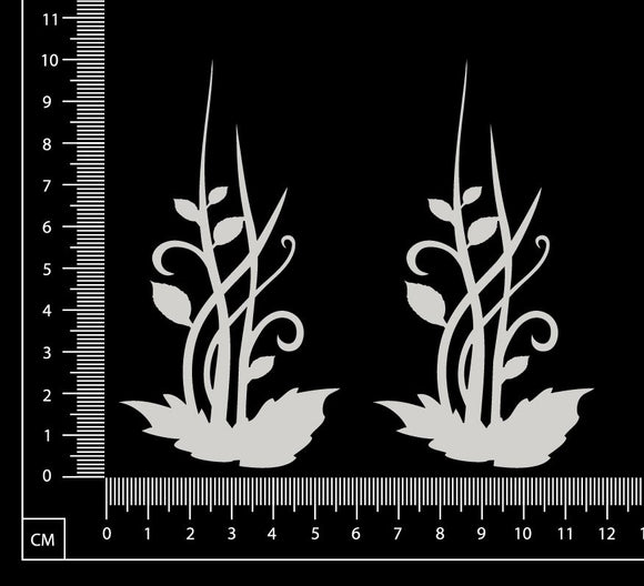 Wispy Plants - B - White Chipboard