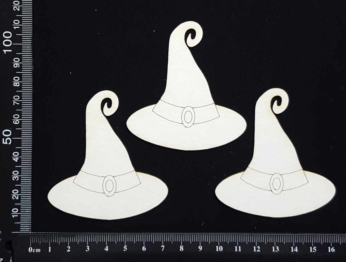 Witches Hats Set - White Chipboard