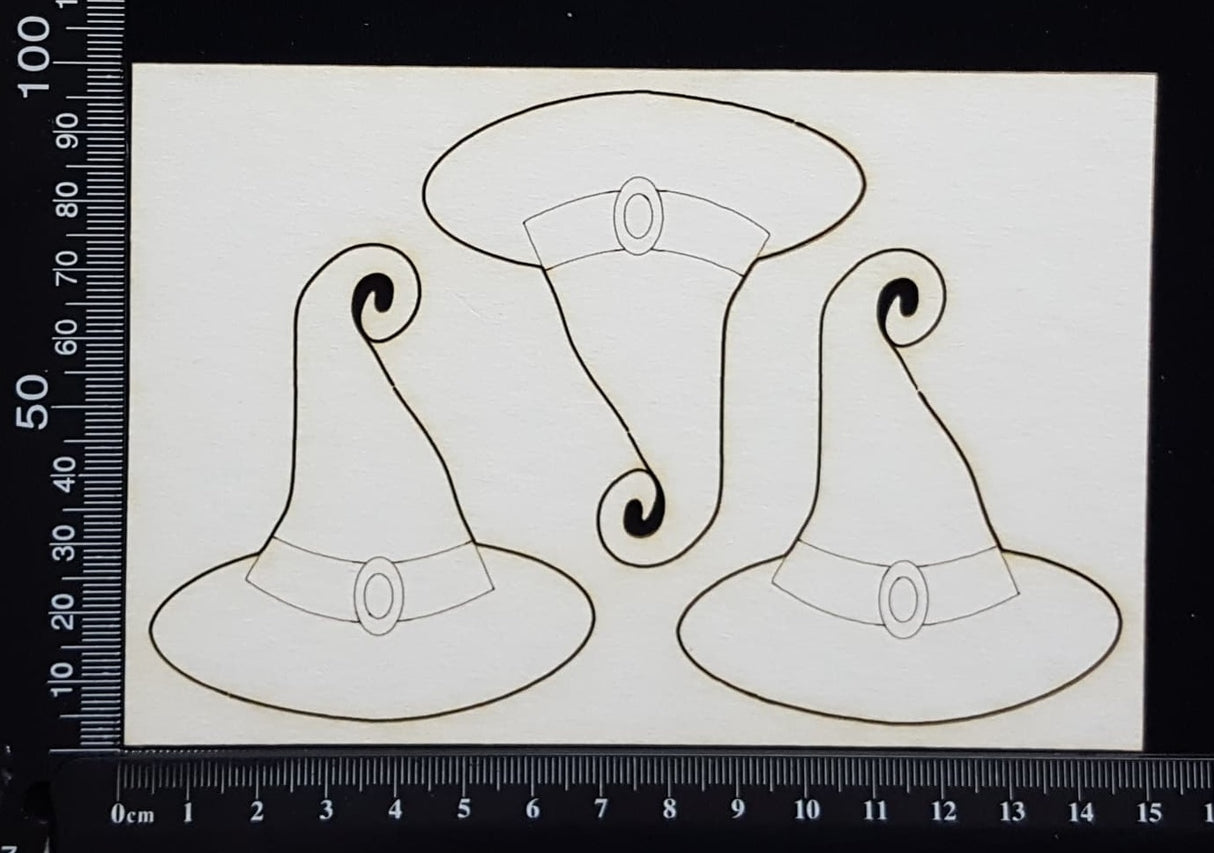 Witches Hats Set - White Chipboard