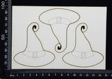 Witches Hats Set - White Chipboard