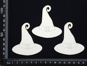 Witches Hats Set - White Chipboard
