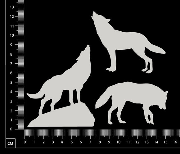 Wolves Set - C - White Chipboard