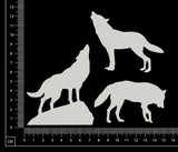 Wolves Set - C - White Chipboard