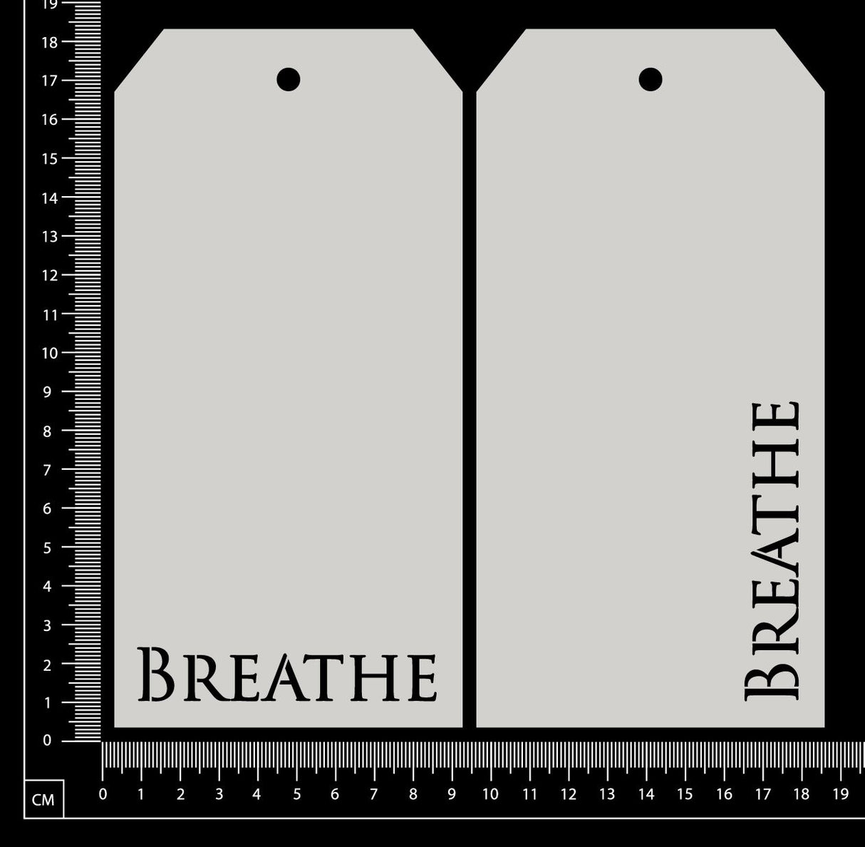 Word Tags - Large - Breathe - White Chipboard