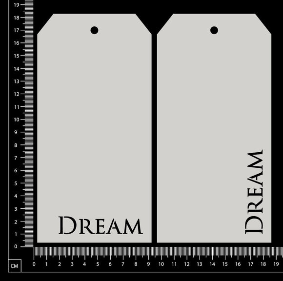Word Tags - Large - Dream - White Chipboard