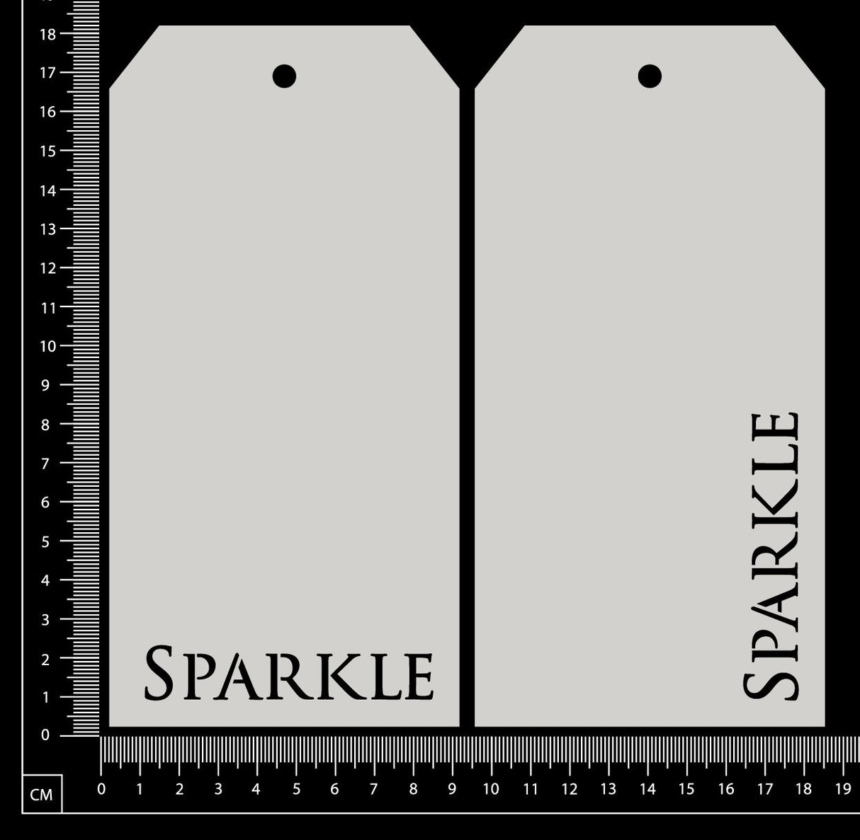 Word Tags - Large - Sparkle - White Chipboard