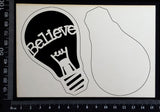 Word Bulb - Believe - E - Layering Set - White Chipboard