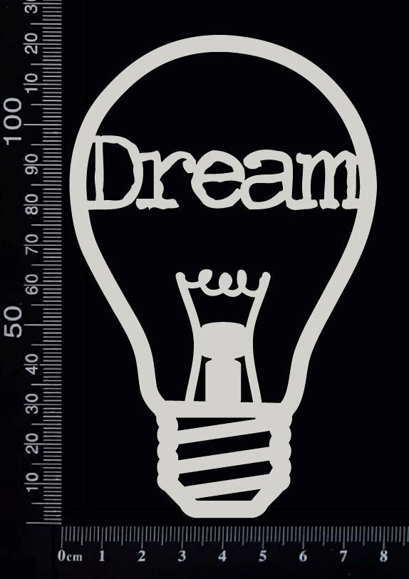Word Bulb - Dream - A - White Chipboard