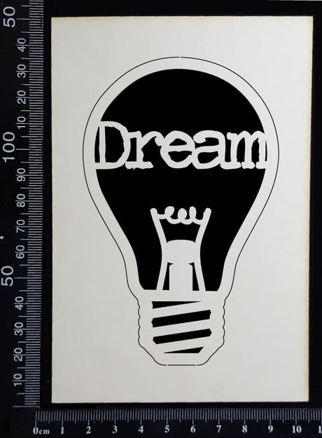 Word Bulb - Dream - A - White Chipboard