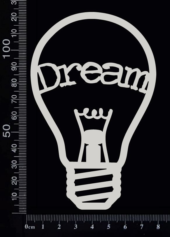 Word Bulb - Dream - B - White Chipboard