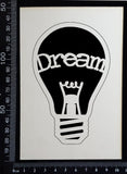 Word Bulb - Dream - B - White Chipboard