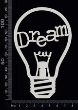 Word Bulb - Dream - C - White Chipboard