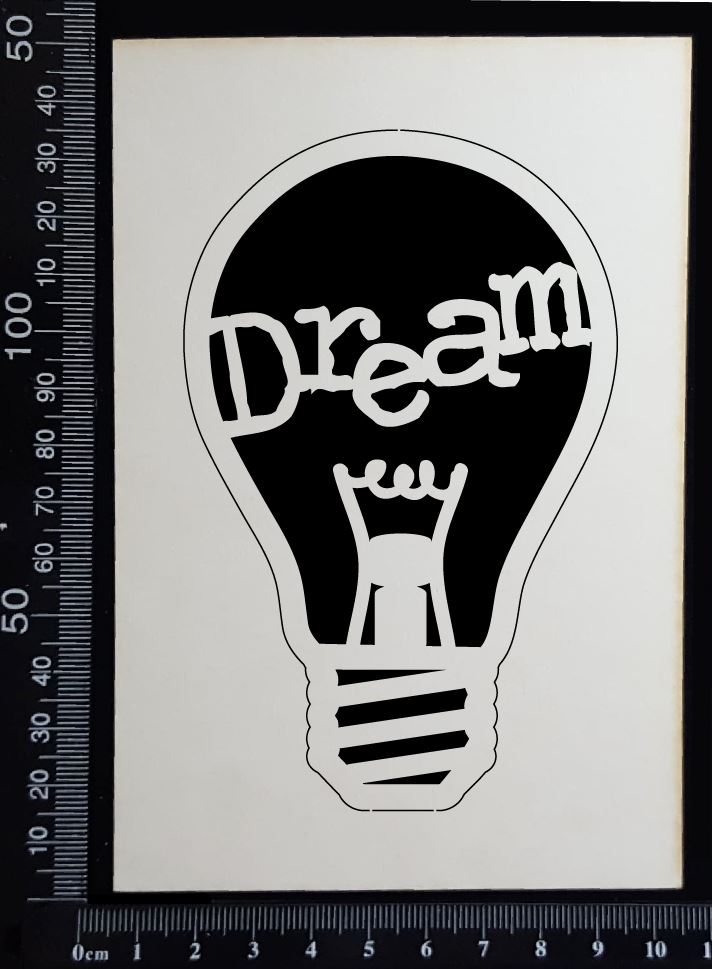 Word Bulb - Dream - C - White Chipboard