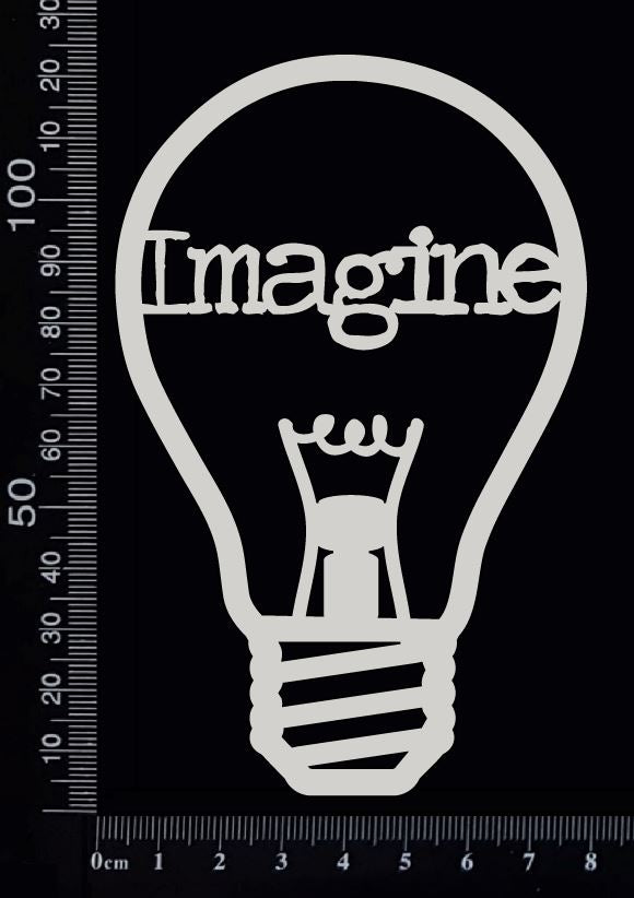 Word Bulb - Imagine - A - White Chipboard
