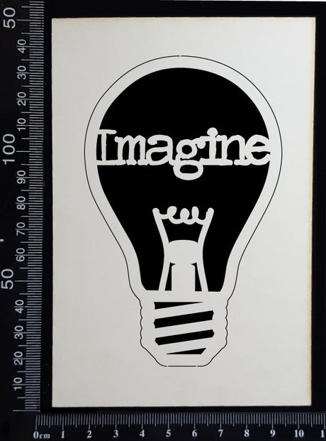 Word Bulb - Imagine - A - White Chipboard