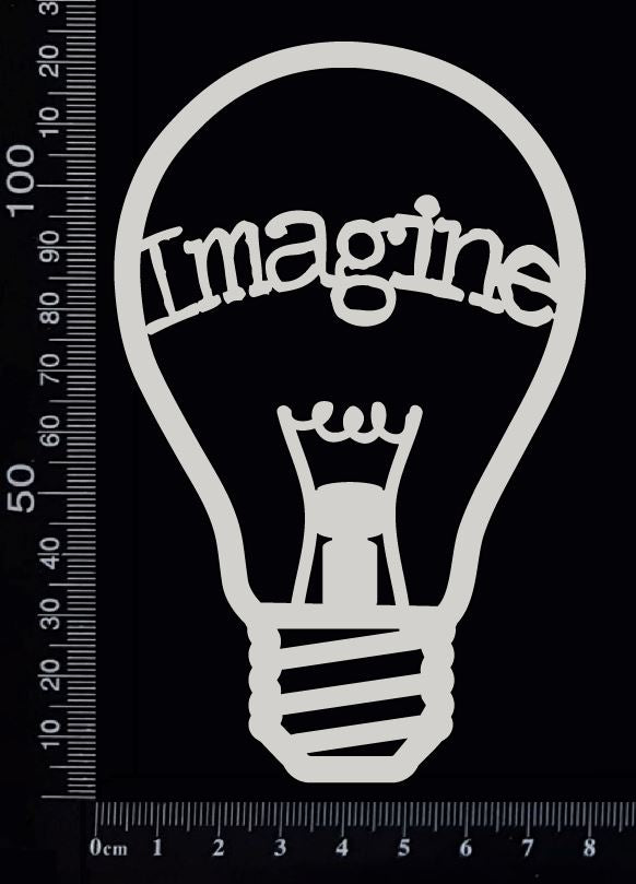 Word Bulb - Imagine - B - White Chipboard