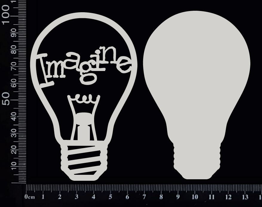 Word Bulb - Imagine - F - Layering Set - White Chipboard