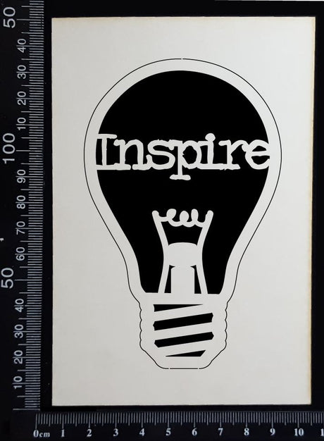 Word Bulb - Inspire - A - White Chipboard