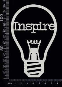 Word Bulb - Inspire - A - White Chipboard