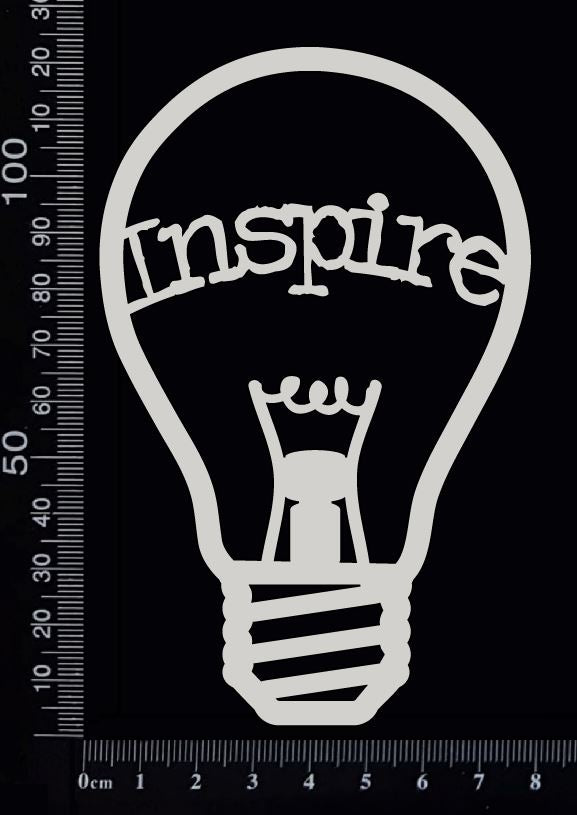 Word Bulb - Inspire - B - White Chipboard