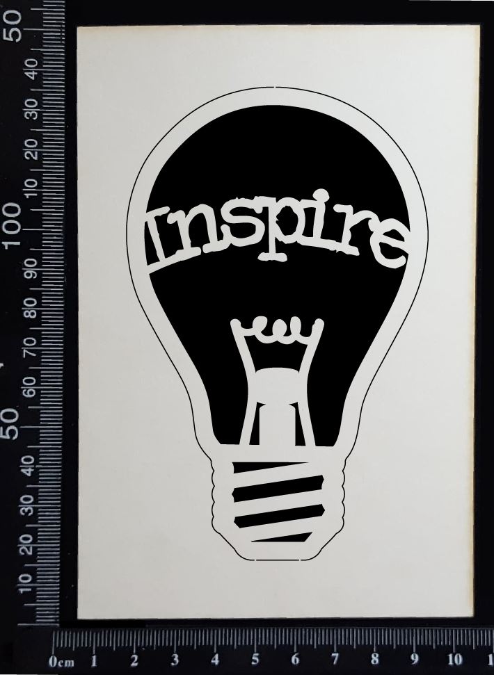 Word Bulb - Inspire - B - White Chipboard