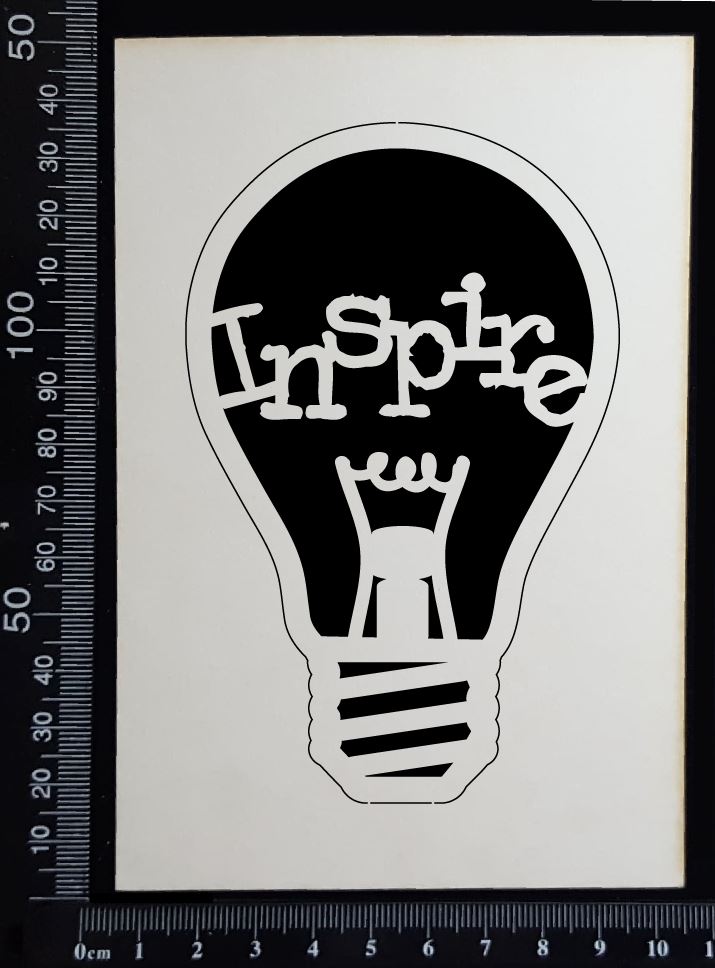 Word Bulb - Inspire - C - White Chipboard