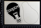 Word Bulb - Inspire - D - Layering Set - White Chipboard