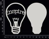 Word Bulb - Inspire - E - Layering Set - White Chipboard