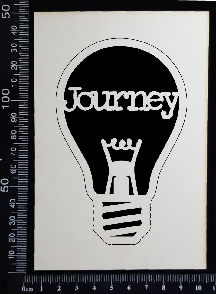 Word Bulb - Journey - A - White Chipboard