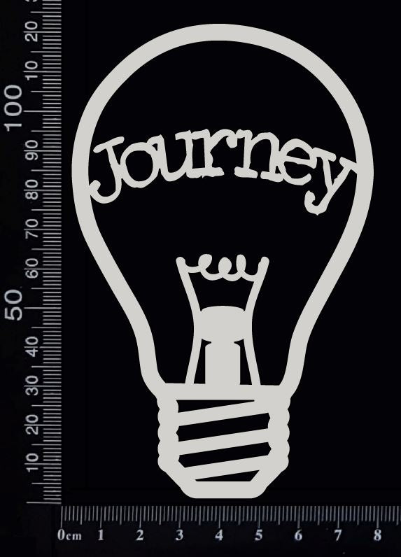 Word Bulb - Journey - B - White Chipboard