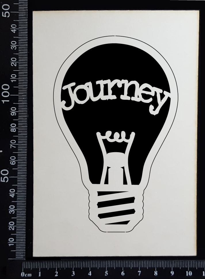 Word Bulb - Journey - B - White Chipboard