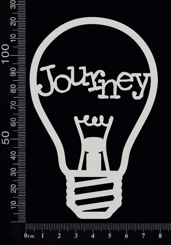 Word Bulb - Journey - C - White Chipboard