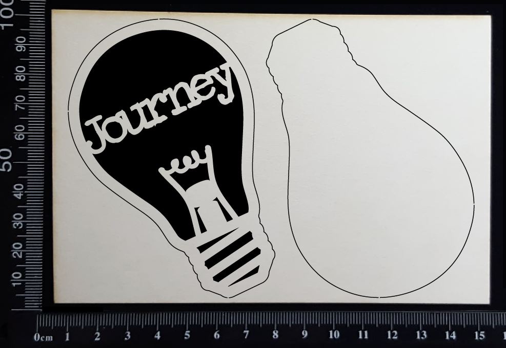 Word Bulb - Journey - D - Layering Set - White Chipboard