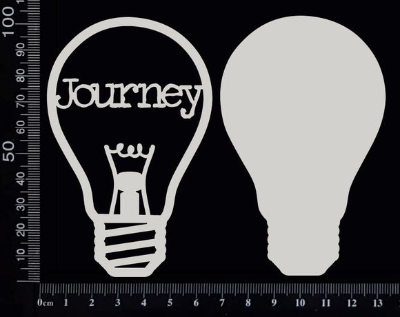 Word Bulb - Journey - D - Layering Set - White Chipboard