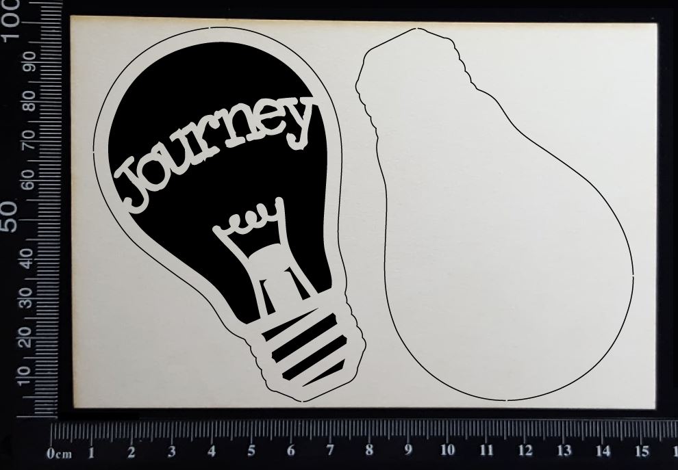 Word Bulb - Journey - E - Layering Set - White Chipboard