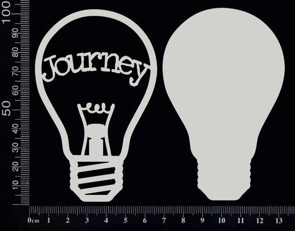 Word Bulb - Journey - E - Layering Set - White Chipboard