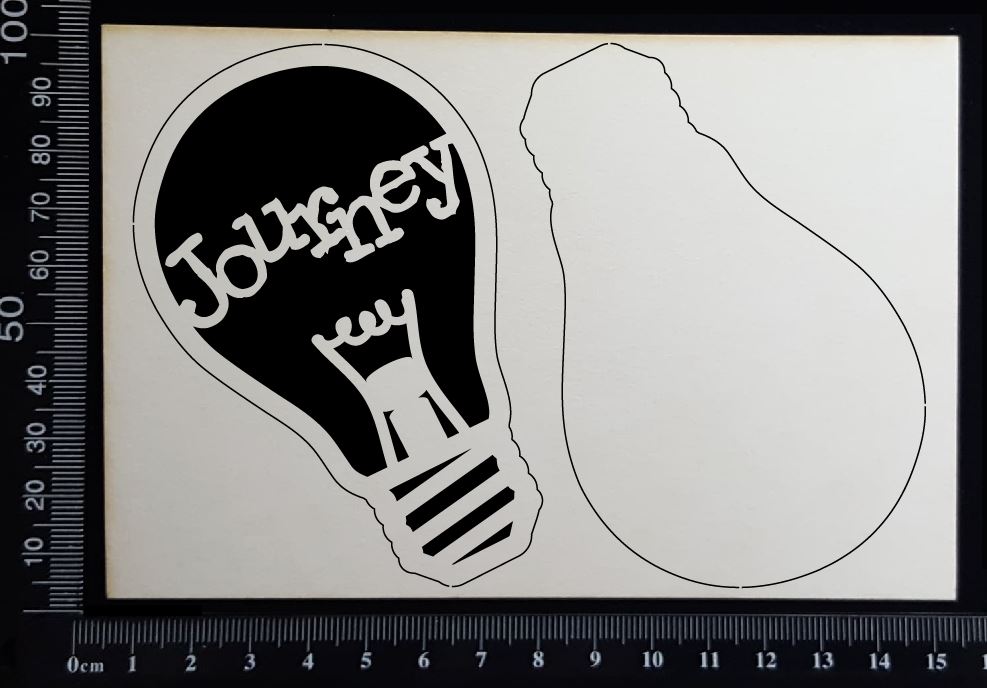 Word Bulb - Journey - F - Layering Set - White Chipboard