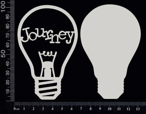 Word Bulb - Journey - F - Layering Set - White Chipboard