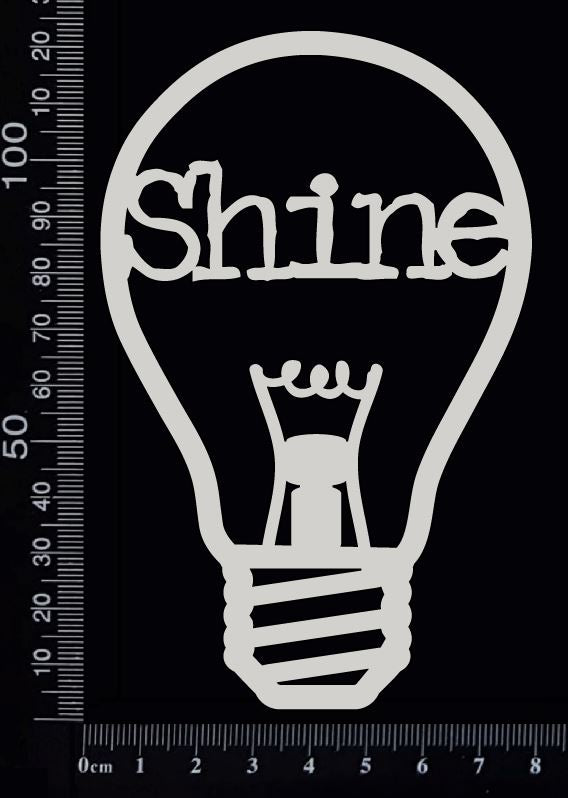 Word Bulb - Shine - A - White Chipboard